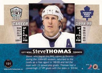 1999-00 Pacific Dynagon Ice - Gold #191 Steve Thomas Back