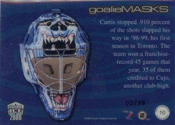 1999-00 Pacific Dynagon Ice - Masks Holographic Gold #10 Curtis Joseph Back