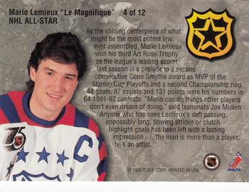 1992-93 Ultra - NHL All-Stars #4 Mario Lemieux Back