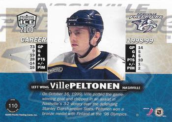 1999-00 Pacific Dynagon Ice - Premiere Date #110 Ville Peltonen Back