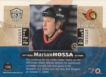 1999-00 Pacific Dynagon Ice - Premiere Date #139 Marian Hossa Back