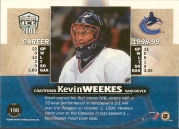 1999-00 Pacific Dynagon Ice - Premiere Date #198 Kevin Weekes Back