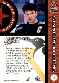 1999-00 Pacific Omega - 5-Star Talents #18 Jaromir Jagr Back