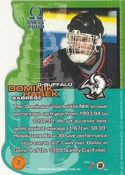 1999-00 Pacific Omega - Cup Contenders #2 Dominik Hasek Back