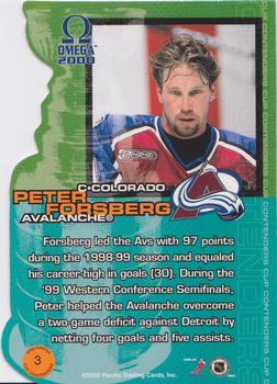 1999-00 Pacific Omega - Cup Contenders #3 Peter Forsberg Back