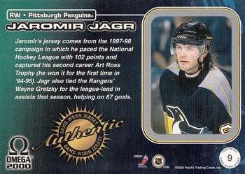 1999-00 Pacific Omega - Game Worn Jerseys #9 Jaromir Jagr Back