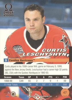 1999-00 Pacific Omega - Ice Blue #47 Curtis Leschyshyn Back