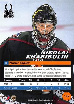 1999-00 Pacific Omega - Ice Blue #182 Nikolai Khabibulin Back