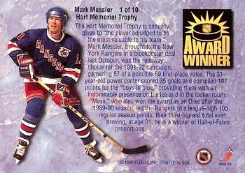 1992-93 Ultra - Award Winners #1 Mark Messier Back