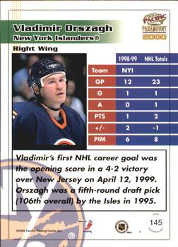 1999-00 Pacific Paramount - Copper #145 Vladimir Orszagh Back