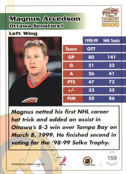 1999-00 Pacific Paramount - Copper #159 Magnus Arvedson Back