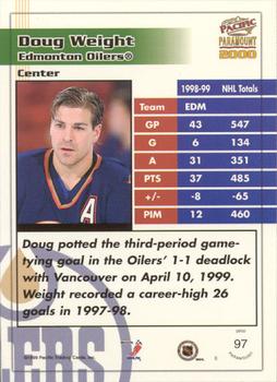 1999-00 Pacific Paramount - Emerald #97 Doug Weight Back
