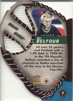 1999-00 Pacific Paramount - Glove Side Net-Fusions #7 Ed Belfour Back