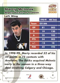 1999-00 Pacific Paramount - Gold #4 Marty McInnis Back