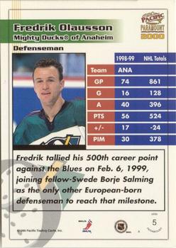1999-00 Pacific Paramount - Gold #5 Fredrik Olausson Back