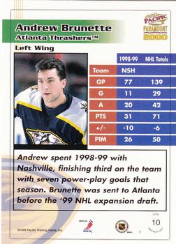 1999-00 Pacific Paramount - Gold #10 Andrew Brunette Back