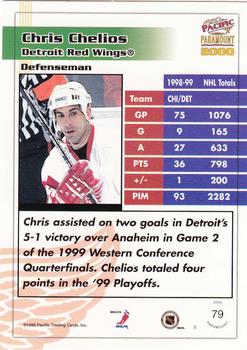 1999-00 Pacific Paramount - Gold #79 Chris Chelios Back