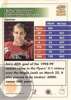 1999-00 Pacific Paramount - Gold #173 Eric Lindros Back