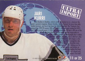 1992-93 Ultra - Ultra Imports #11 Jari Kurri Back