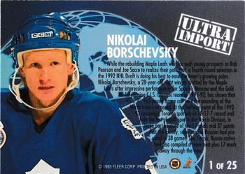 1992-93 Ultra - Ultra Imports #1 Nikolai Borschevsky Back