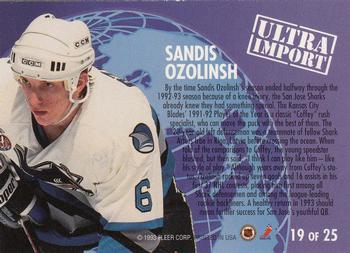 1992-93 Ultra - Ultra Imports #19 Sandis Ozolinsh Back