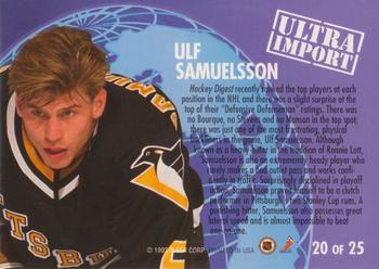 1992-93 Ultra - Ultra Imports #20 Ulf Samuelsson Back