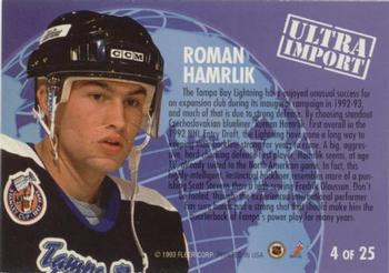 1992-93 Ultra - Ultra Imports #4 Roman Hamrlik Back