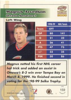 1999-00 Pacific Paramount - Holo-Emerald #159 Magnus Arvedson Back
