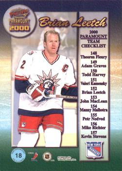 1999-00 Pacific Paramount - Ice Alliance #18 Brian Leetch Back
