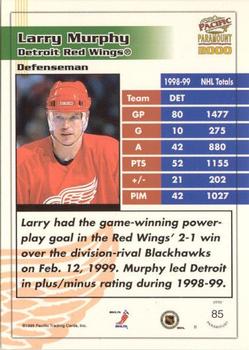 1999-00 Pacific Paramount - Ice Blue #85 Larry Murphy Back