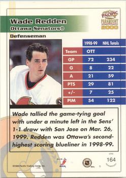 1999-00 Pacific Paramount - Ice Blue #164 Wade Redden Back