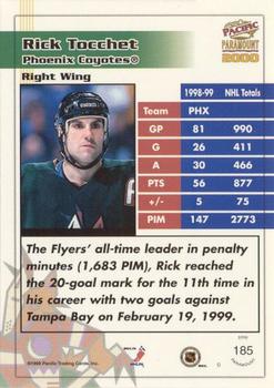 1999-00 Pacific Paramount - Ice Blue #185 Rick Tocchet Back