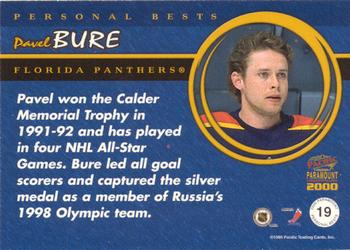 1999-00 Pacific Paramount - Personal Bests #19 Pavel Bure Back