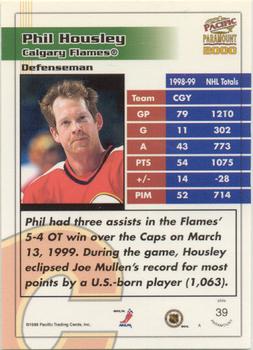 1999-00 Pacific Paramount - Premiere Date #39 Phil Housley Back