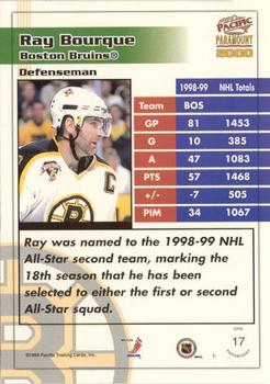 1999-00 Pacific Paramount - Red #17 Ray Bourque Back