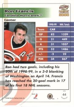 1999-00 Pacific Paramount - Red #44 Ron Francis Back