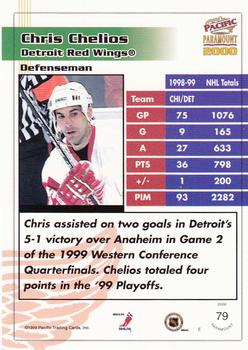 1999-00 Pacific Paramount - Red #79 Chris Chelios Back