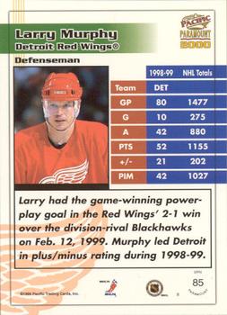 1999-00 Pacific Paramount - Red #85 Larry Murphy Back