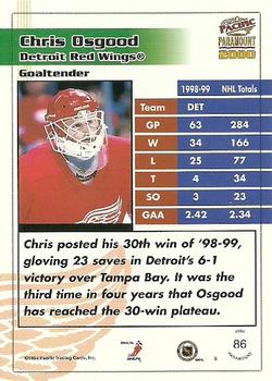 1999-00 Pacific Paramount - Red #86 Chris Osgood Back