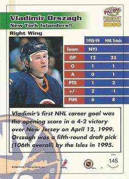 1999-00 Pacific Paramount - Red #145 Vladimir Orszagh Back