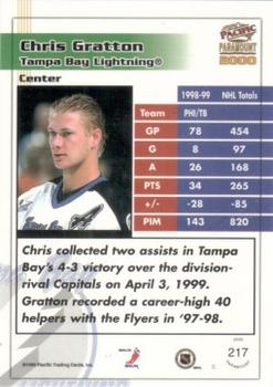 1999-00 Pacific Paramount - Red #217 Chris Gratton Back