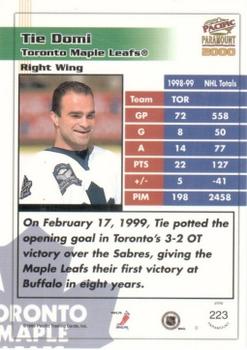 1999-00 Pacific Paramount - Red #223 Tie Domi Back