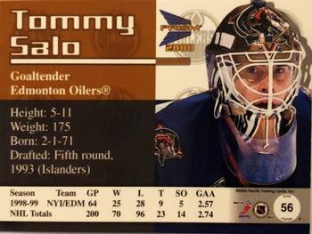 1999-00 Pacific Prism - Holographic Blue #56 Tommy Salo Back