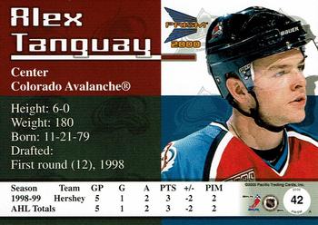 1999-00 Pacific Prism - Holographic Mirror #42 Alex Tanguay Back