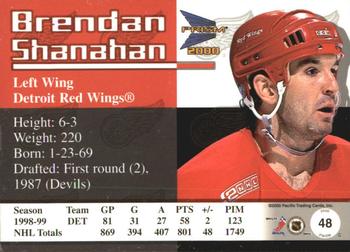 1999-00 Pacific Prism - Holographic Mirror #48 Brendan Shanahan Back