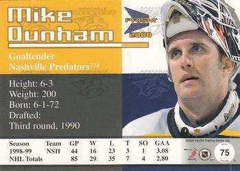 1999-00 Pacific Prism - Holographic Mirror #75 Mike Dunham Back