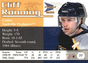 1999-00 Pacific Prism - Holographic Mirror #77 Cliff Ronning Back