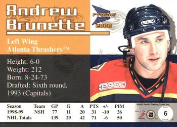 1999-00 Pacific Prism - Holographic Purple #6 Andrew Brunette Back
