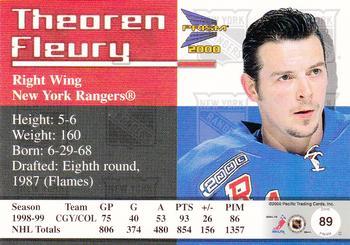 1999-00 Pacific Prism - Holographic Purple #89 Theoren Fleury Back