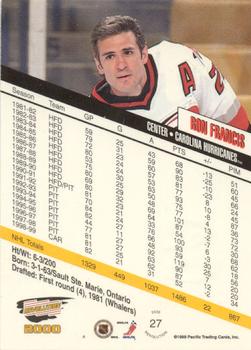1999-00 Pacific Revolution - CSC Silver #27 Ron Francis Back